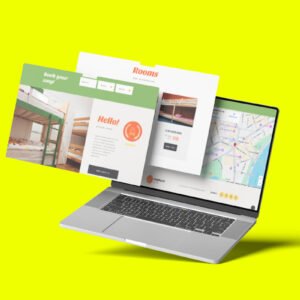 Mockup strony internetowej z systemem rezerwacji w UK – projekt WebSmart dla firm noclegowych i usługowych od Web do Biznesu
