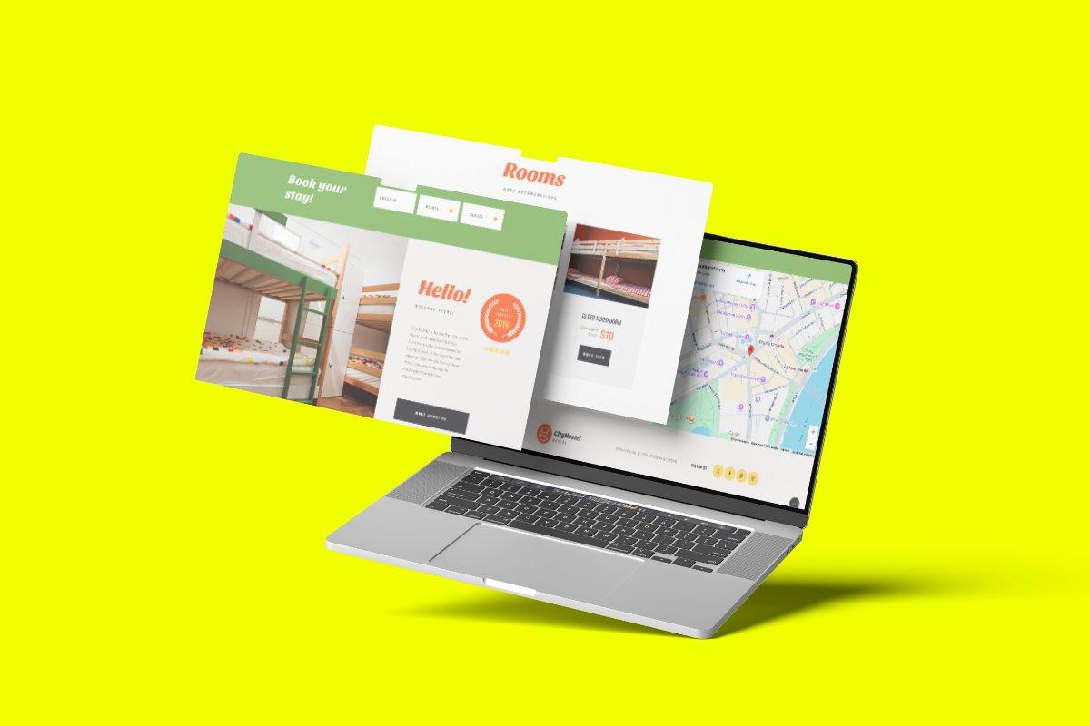Mockup strony internetowej z systemem rezerwacji w UK – projekt WebSmart dla firm noclegowych i usługowych od Web do Biznesu
