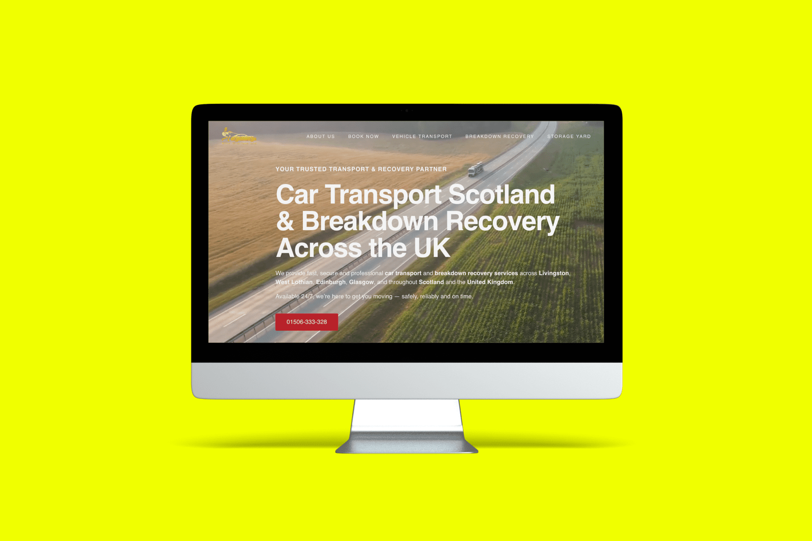 Przykład profesjonalnej strony internetowej dla firm w UK - wykonananej przez Web do Biznesu dla firmy transportowej.